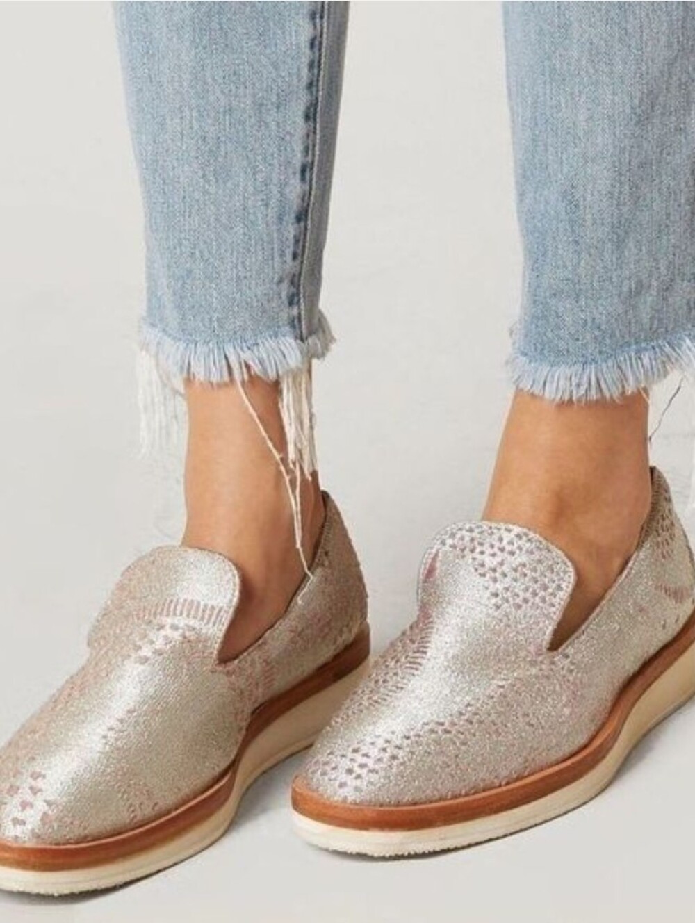 Free People Snake Eyes Silver Purple Loafers Size 38